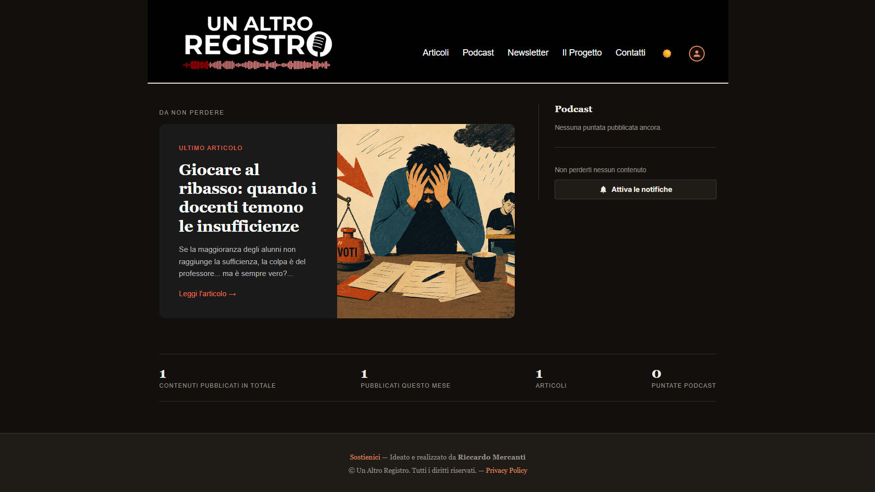 Un Altro Registro homepage screenshot